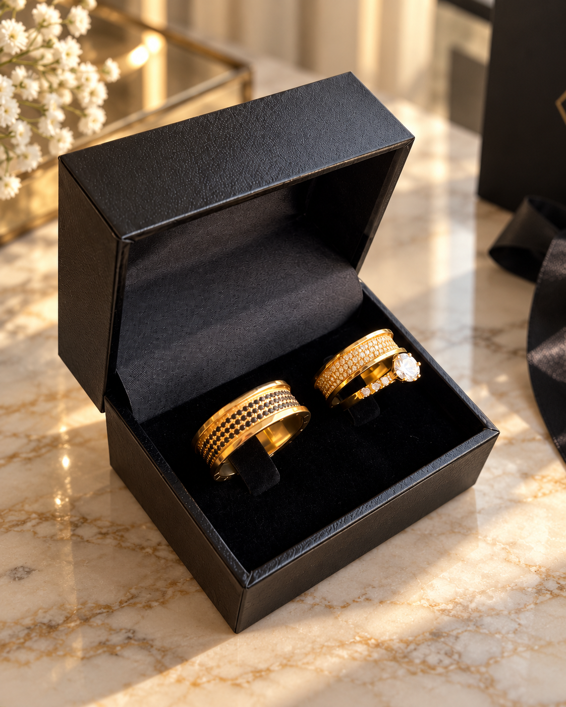 Foto editorial provisória para Aliança personalizada em ouro 18K